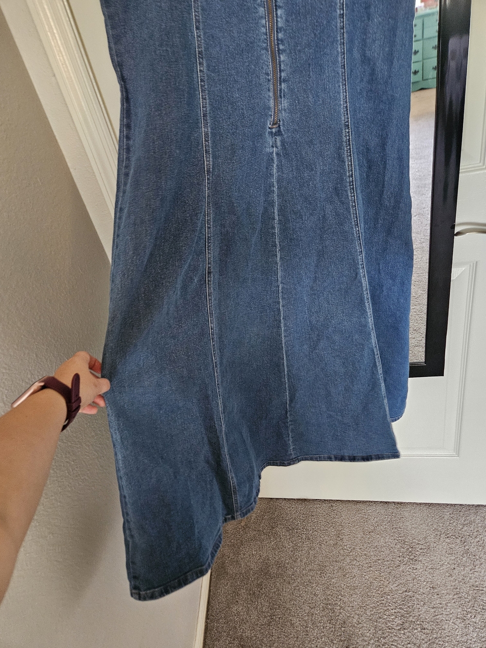 Old Navy Fit and Flare blue denim Dress Maxi - Picture 8 of 14